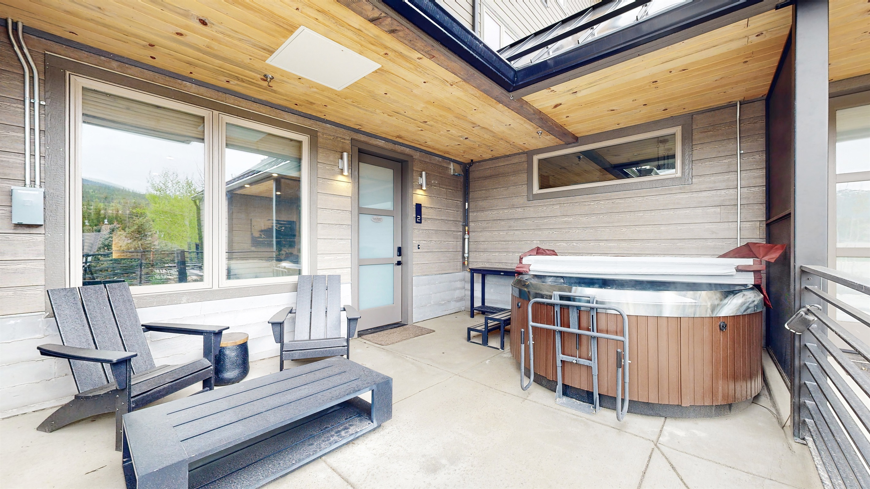 Hot tub on private patio