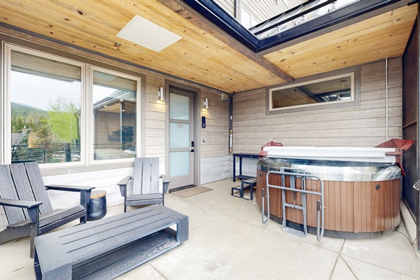 Hot tub on private patio