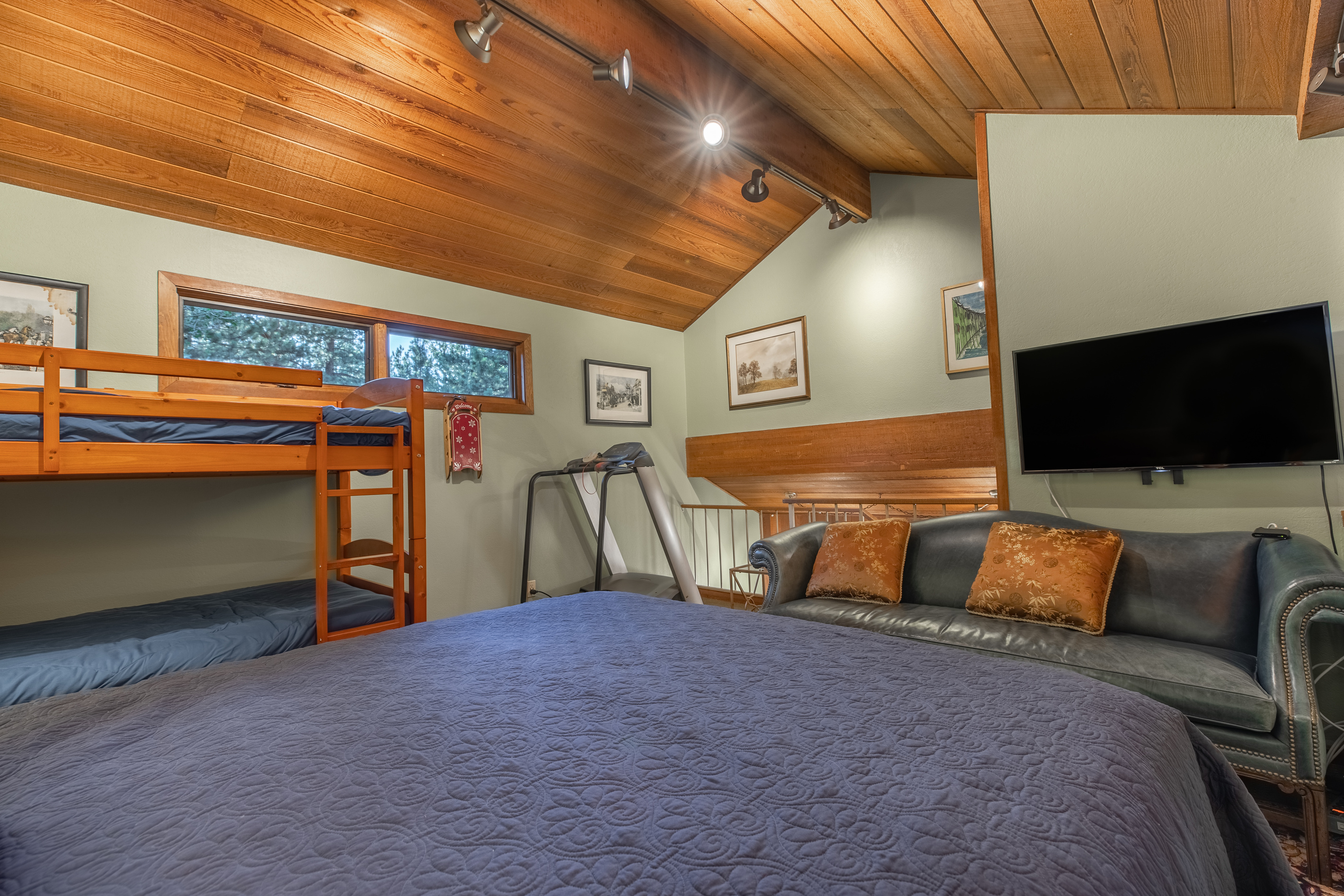 Loft lounge with bunk beds and entertainment area