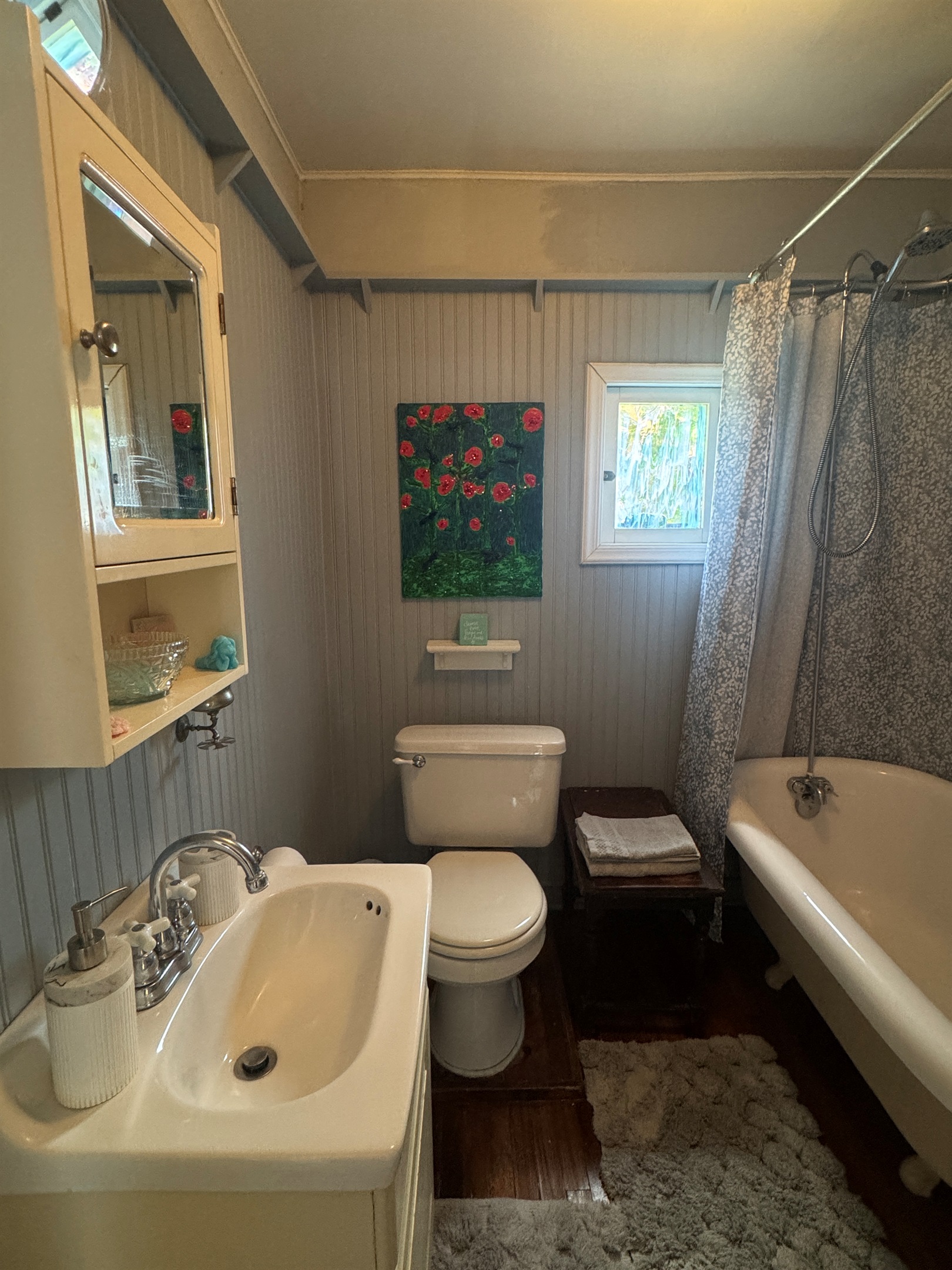 2nd floor bathroom with clawfoot tub/shower