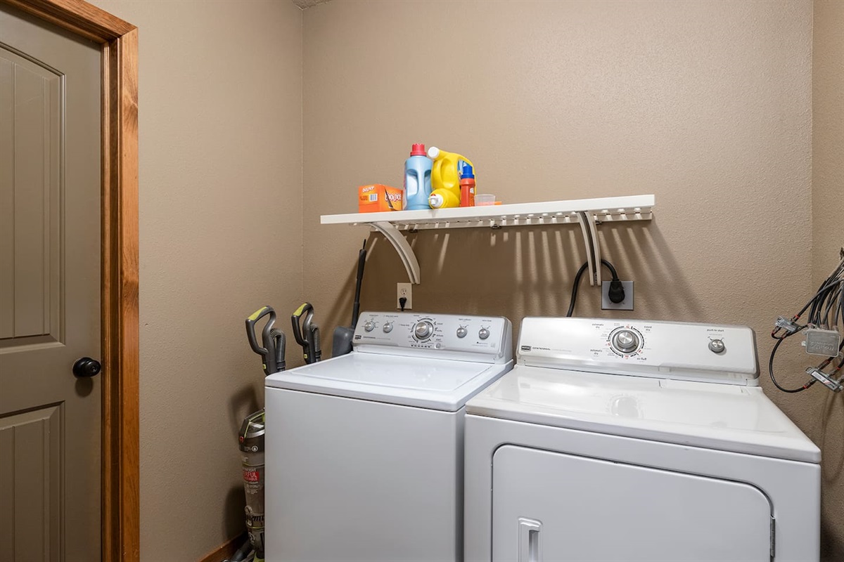 2nd laundry room in lower level with laundry soap provided