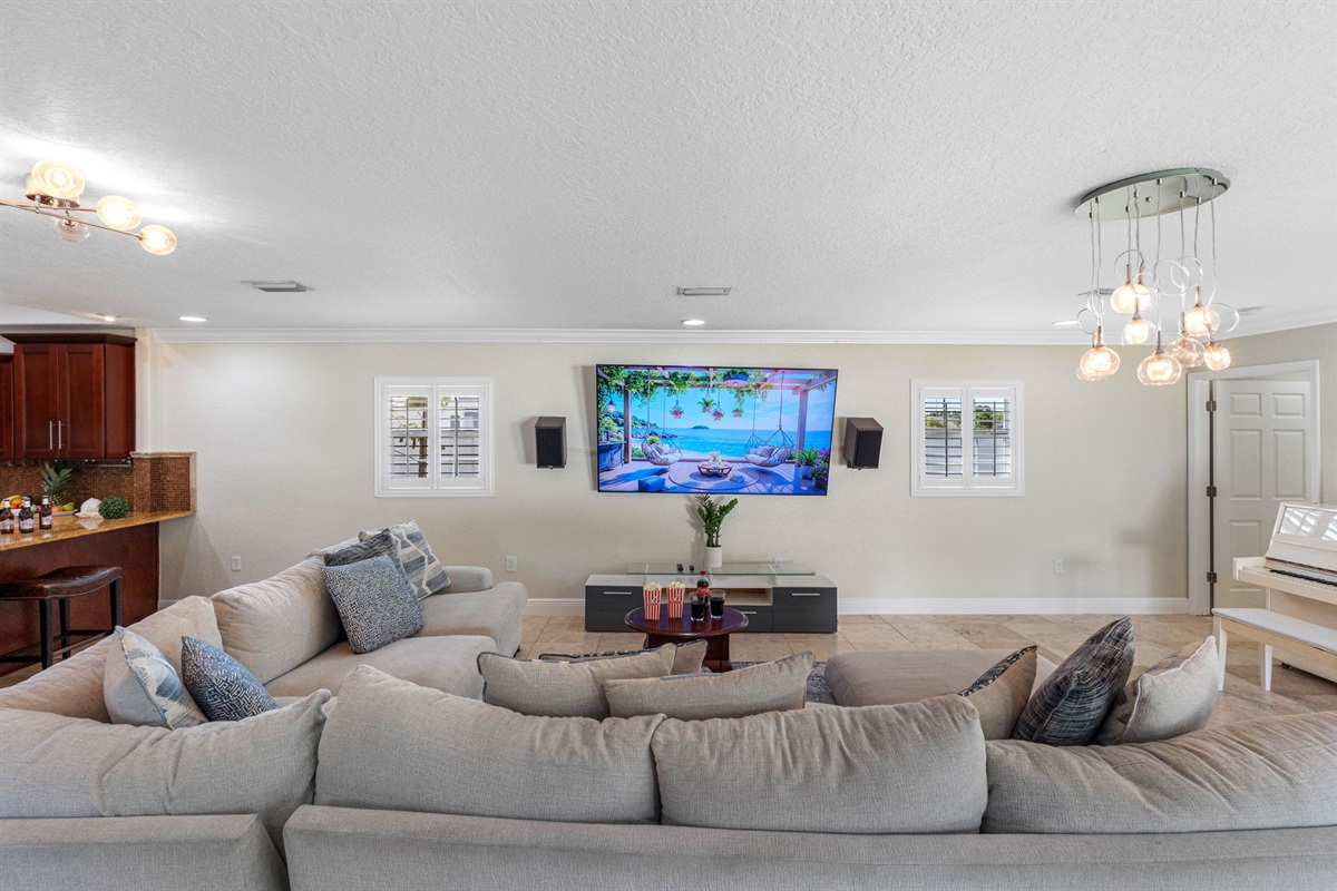 An inviting living room designed with comfort and togetherness in mind.