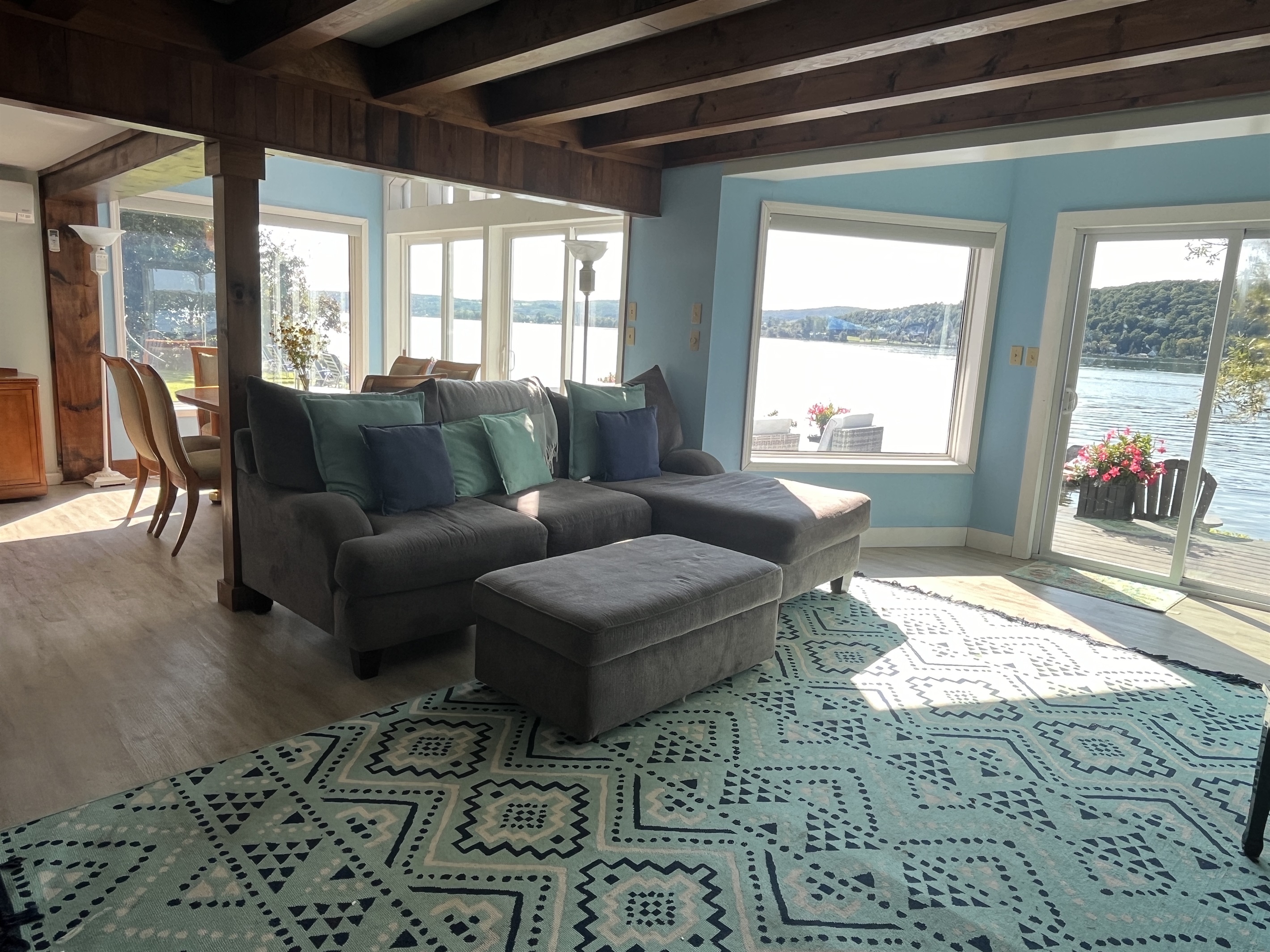 Open living and dining room