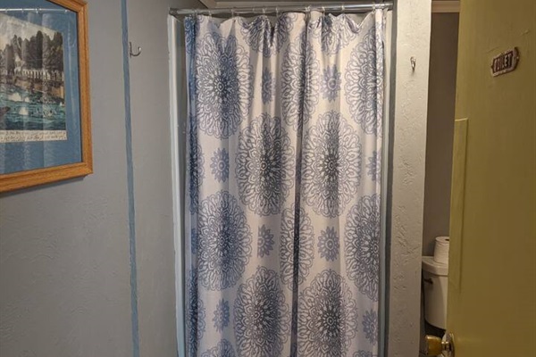 Upright shower (no tub) in bedroom 3