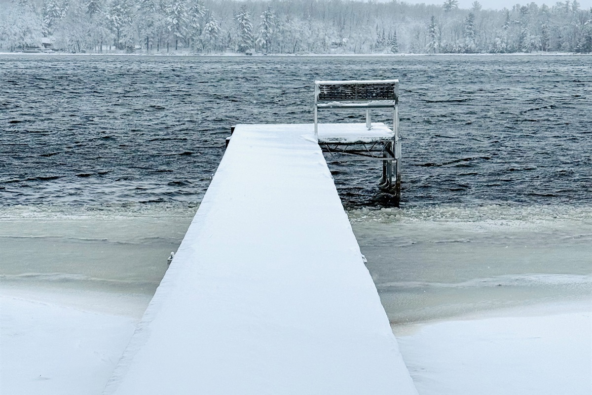 Our dock after a late November snow storm.