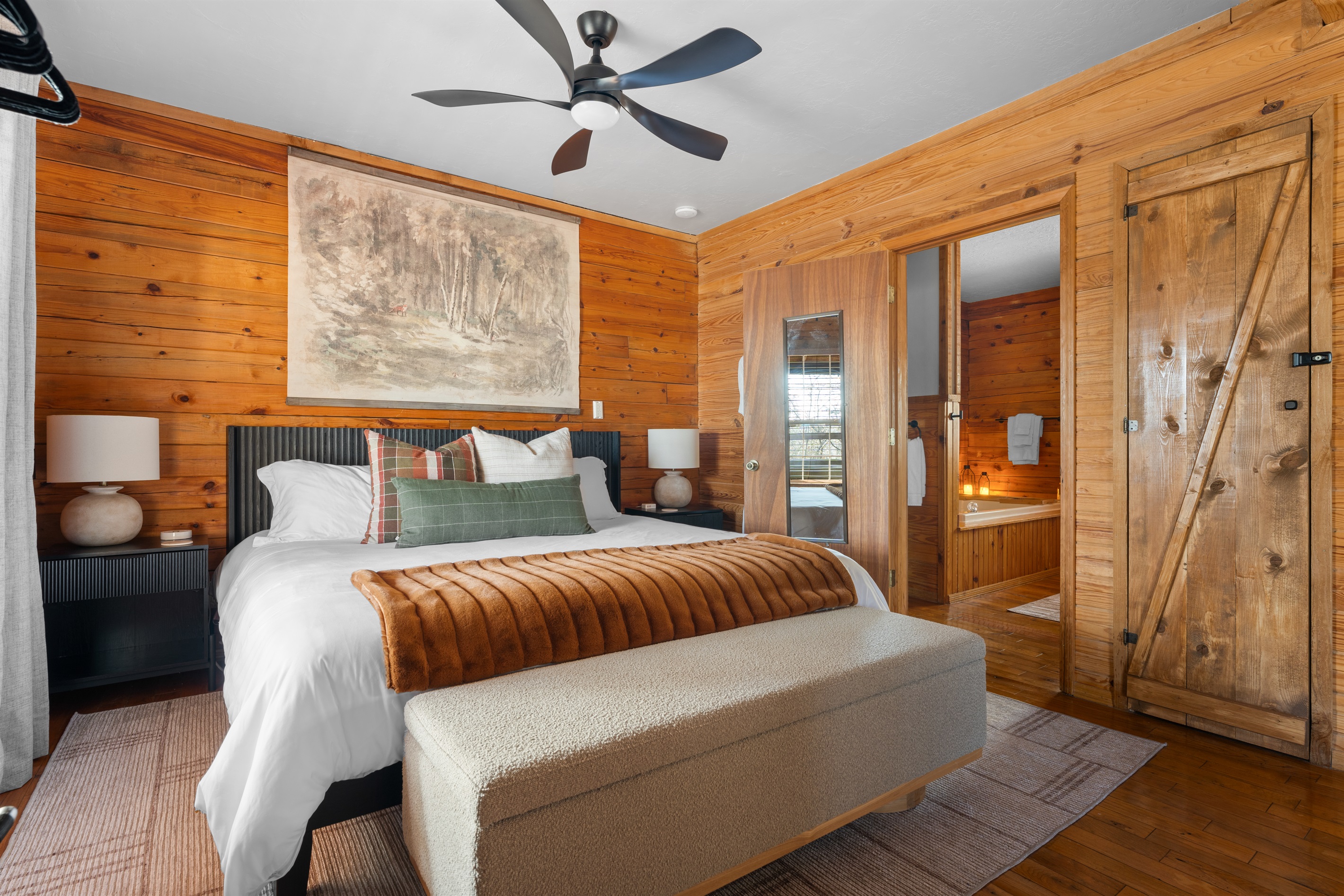 Experience romance and comfort intertwined in our king-size plush bed