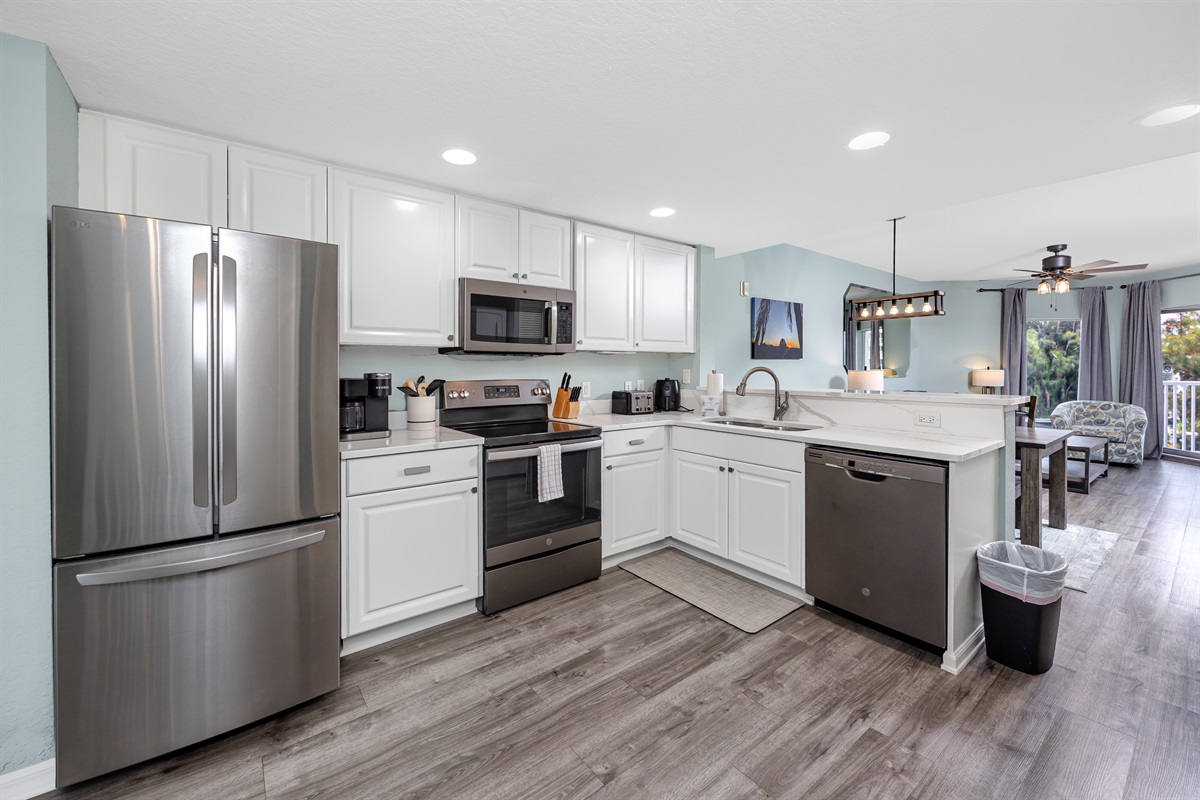 Fully stocked kitchen