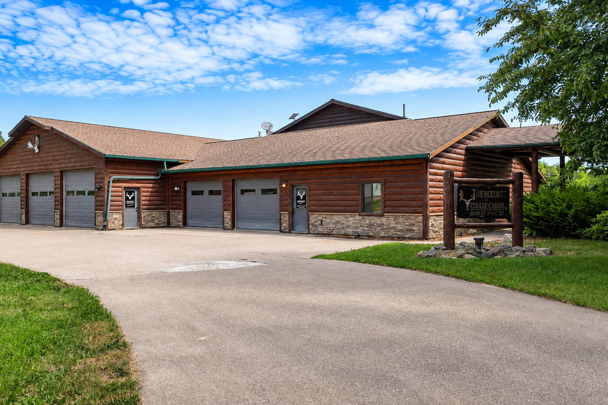 Rolling up to the property you have plenty of space to park and unload. 