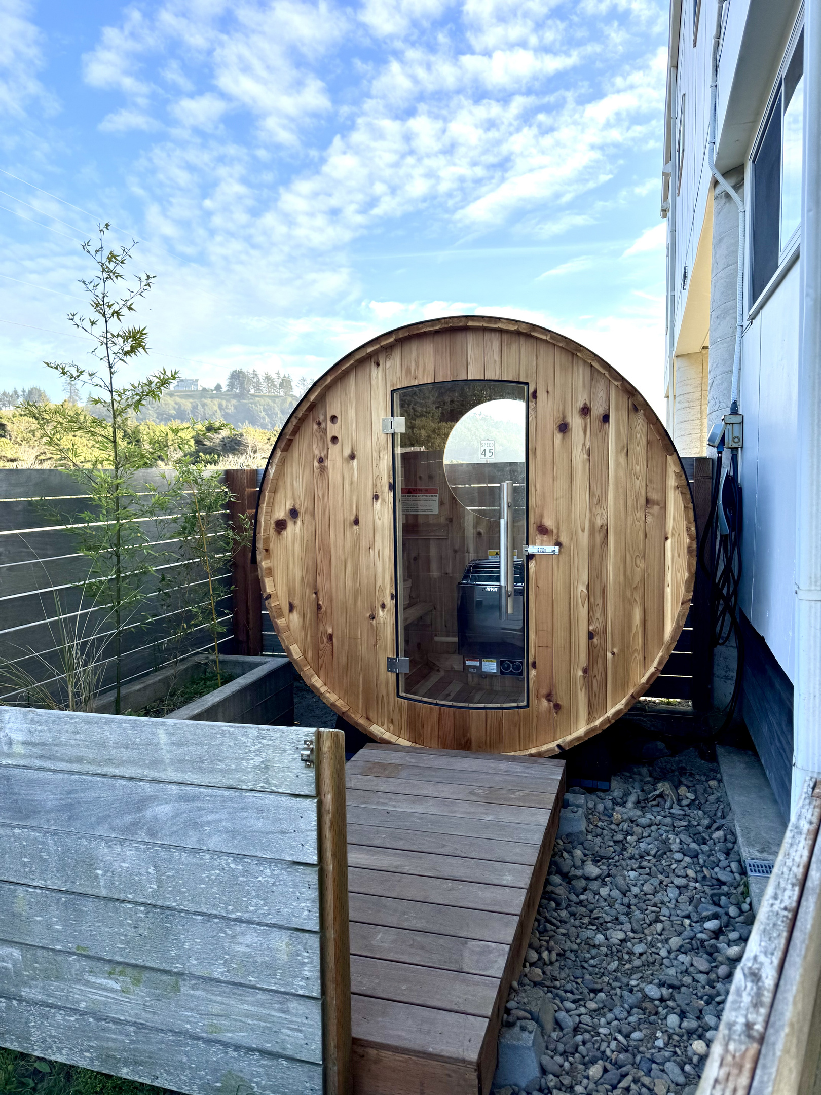 Relax in the cedar sauna