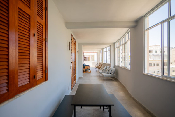 Covered terrace leading to open terrace.  All new windows that open widely for fresh breezes!