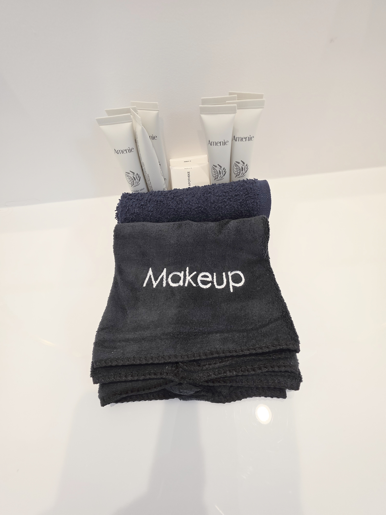 Makeup towels provided to wash your face off. 