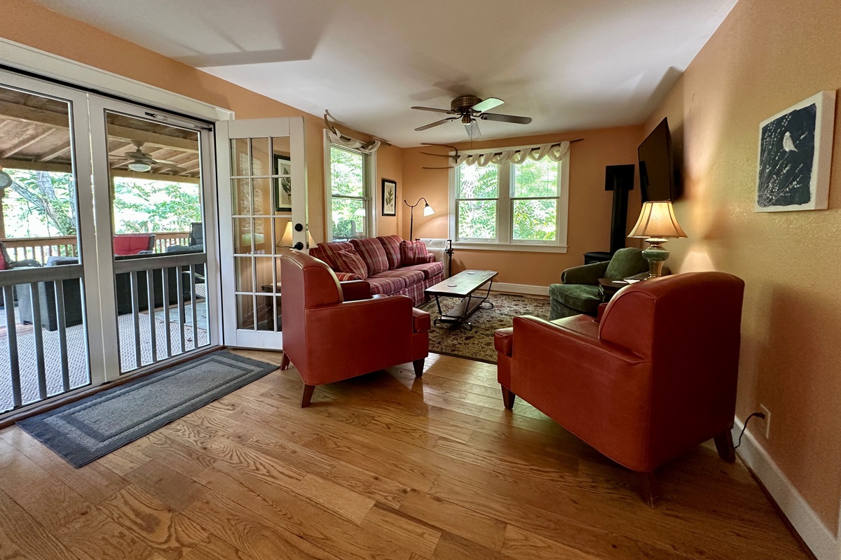 Cozy Living Room with propane fireplace and smart TV