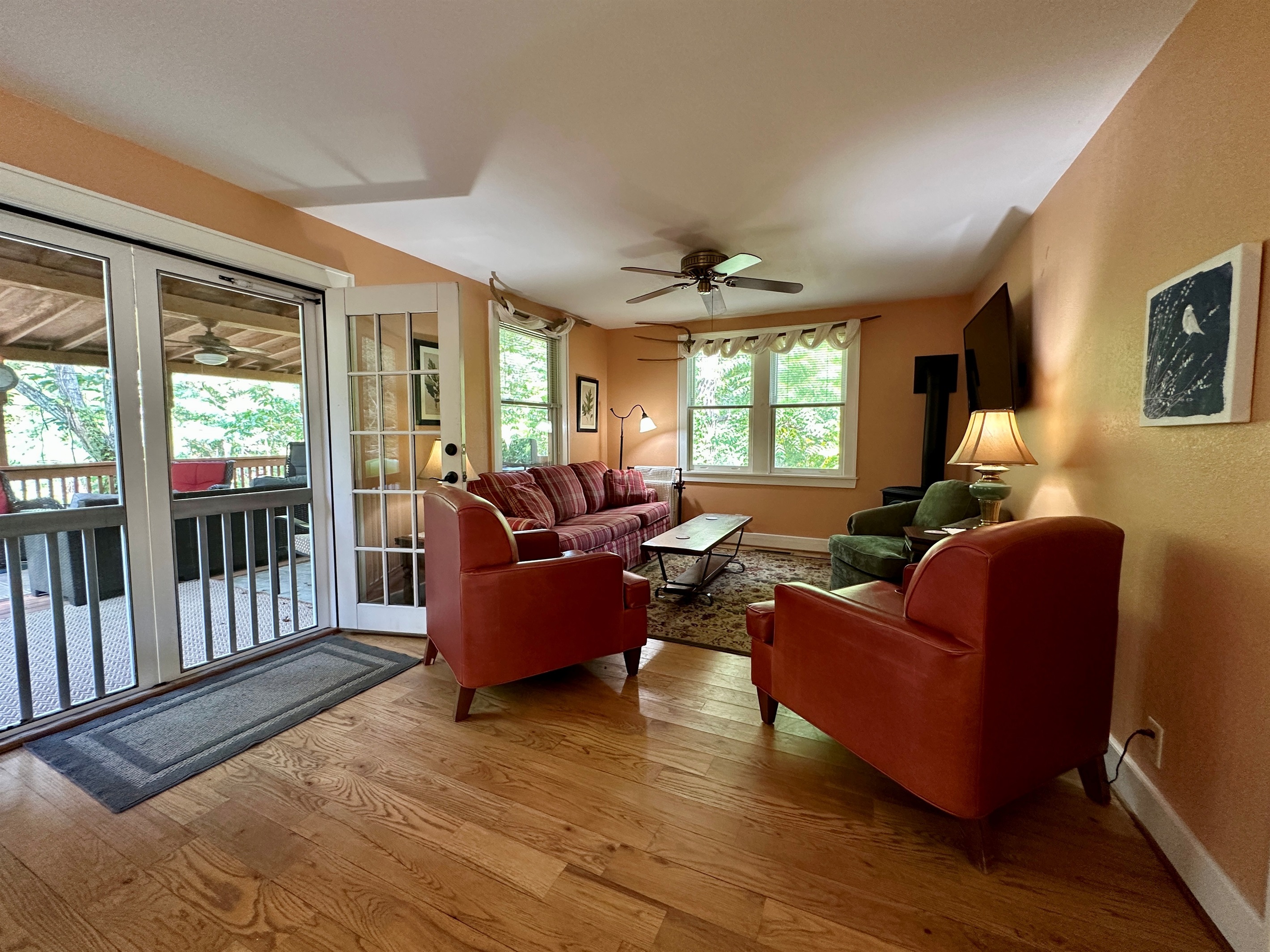 Cozy Living Room with propane fireplace and smart TV