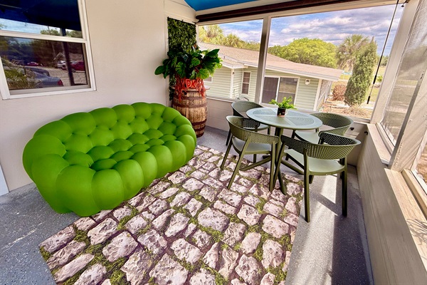 Lounge around with the shades open or closed!