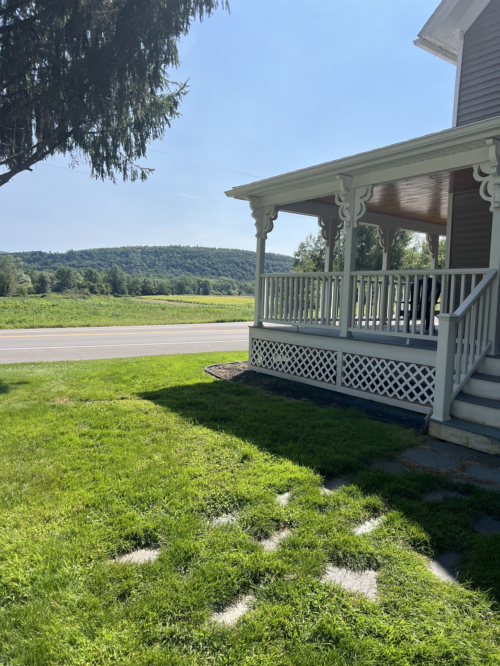 Side porch and view across the road
