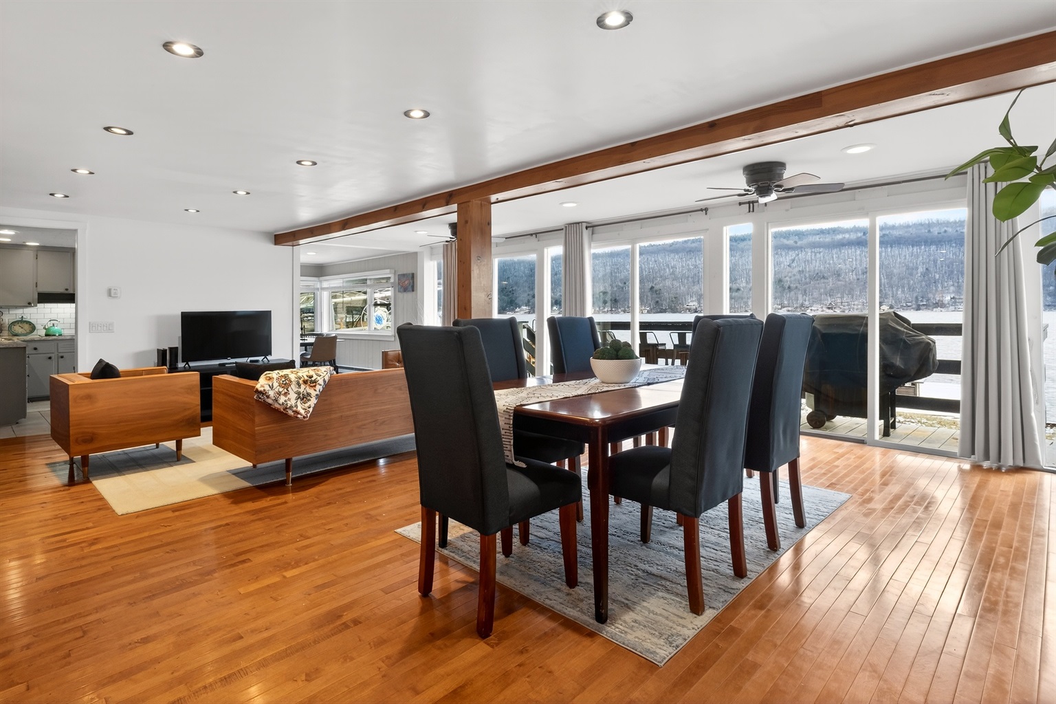 Beautiful open living room and dining room 