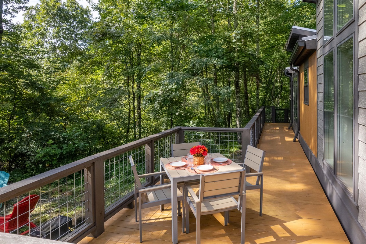 Step onto spacious decks made for lounging, dining, and soaking in mountain air.