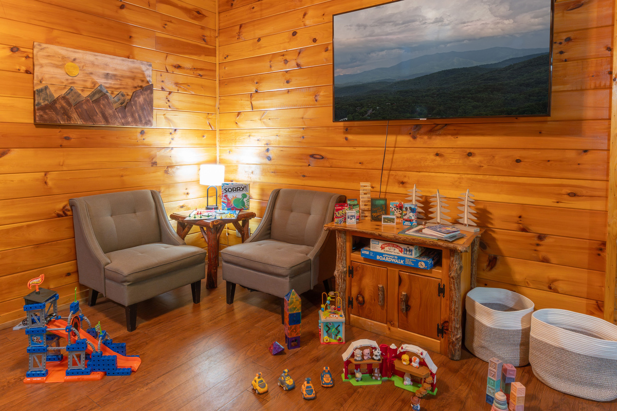 Entertain your little ones will the toys while you play games together.