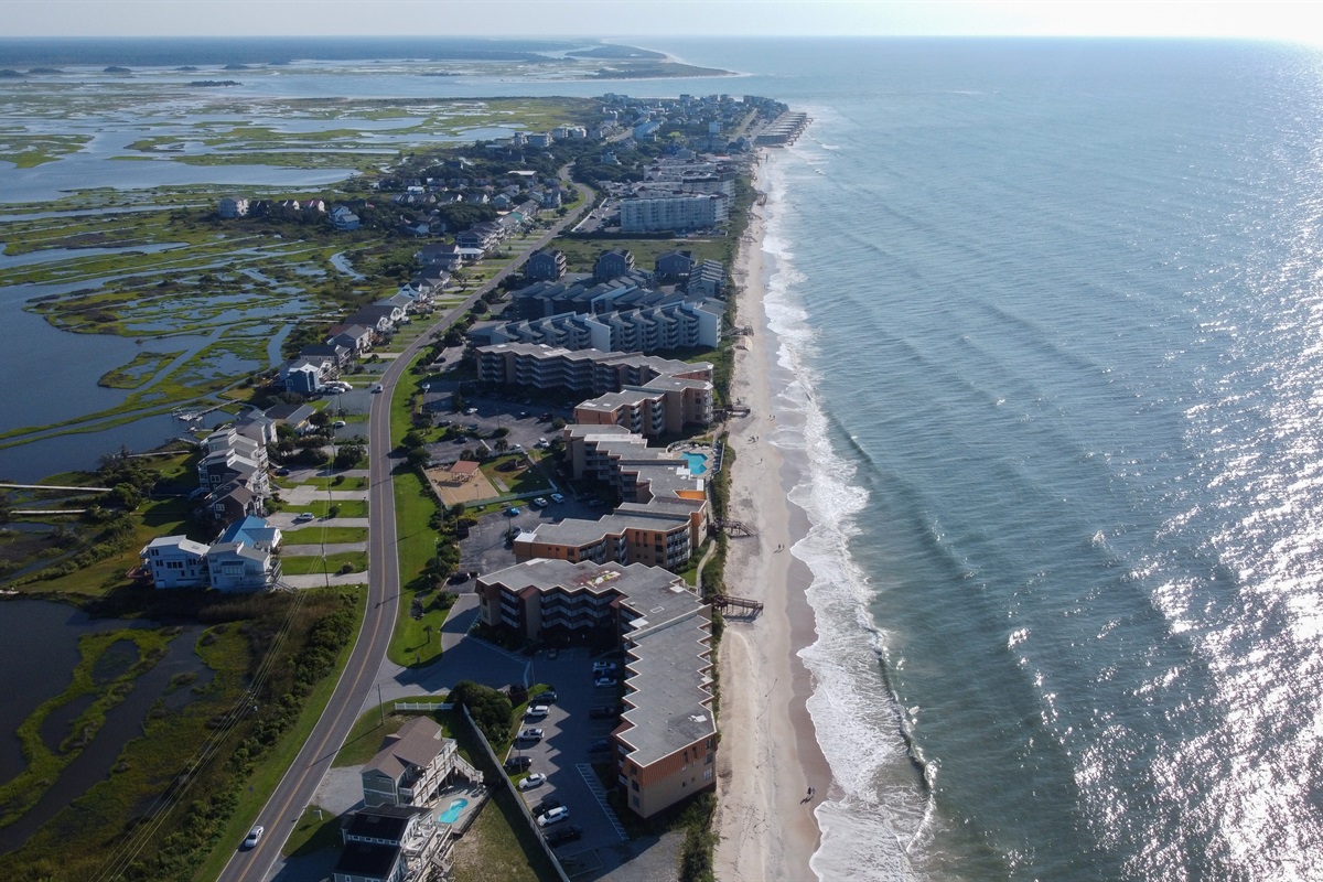 North Topsail Beach aerial view, looking north