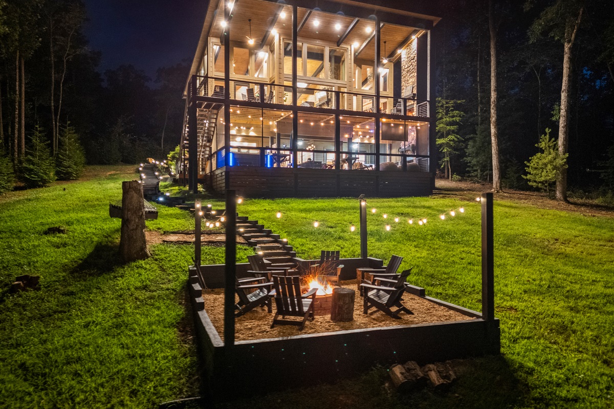 Night time brings out the fun times! Boujee looks like a mini-mansion from the back.