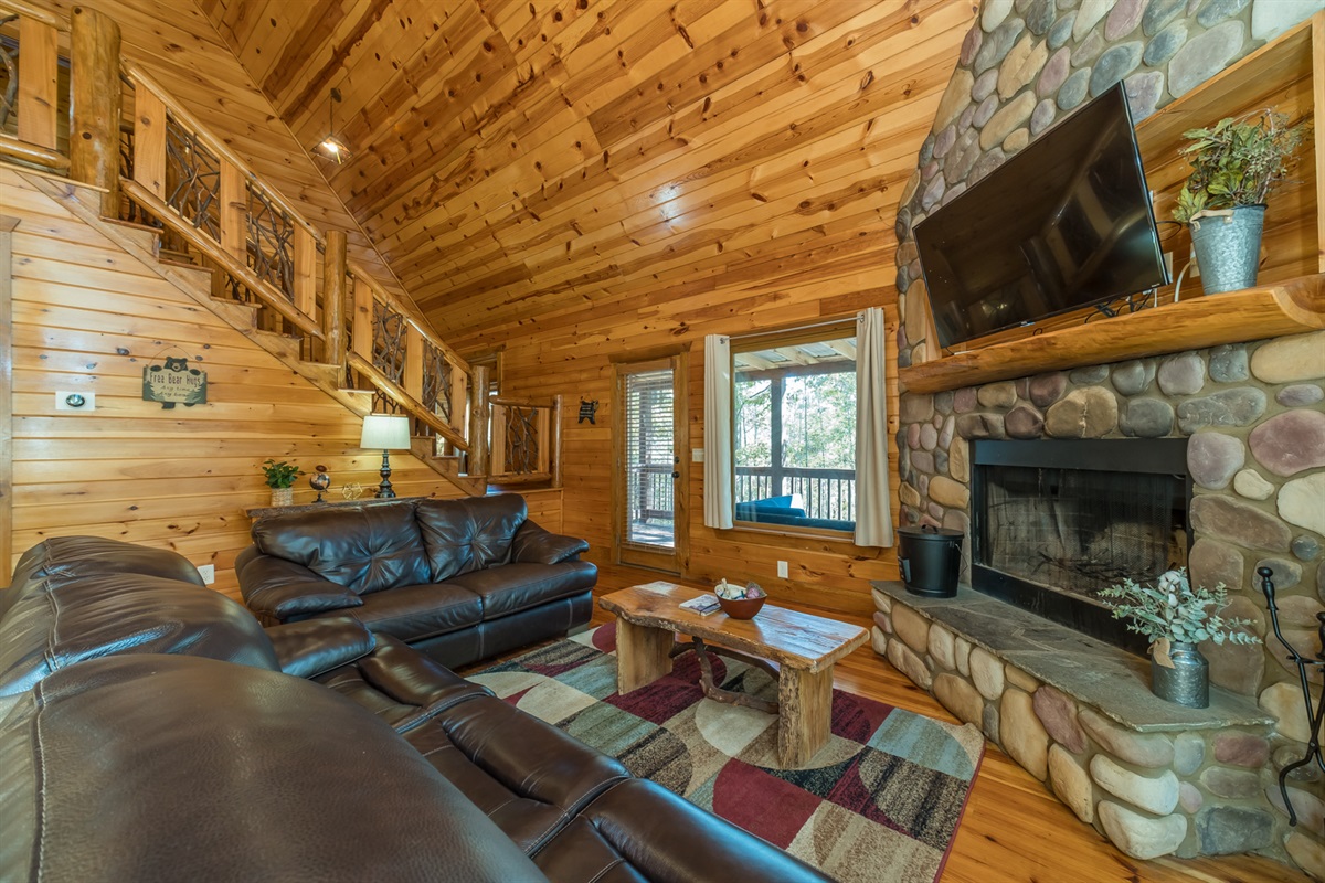 Open Living Room with Access to Covered Porch