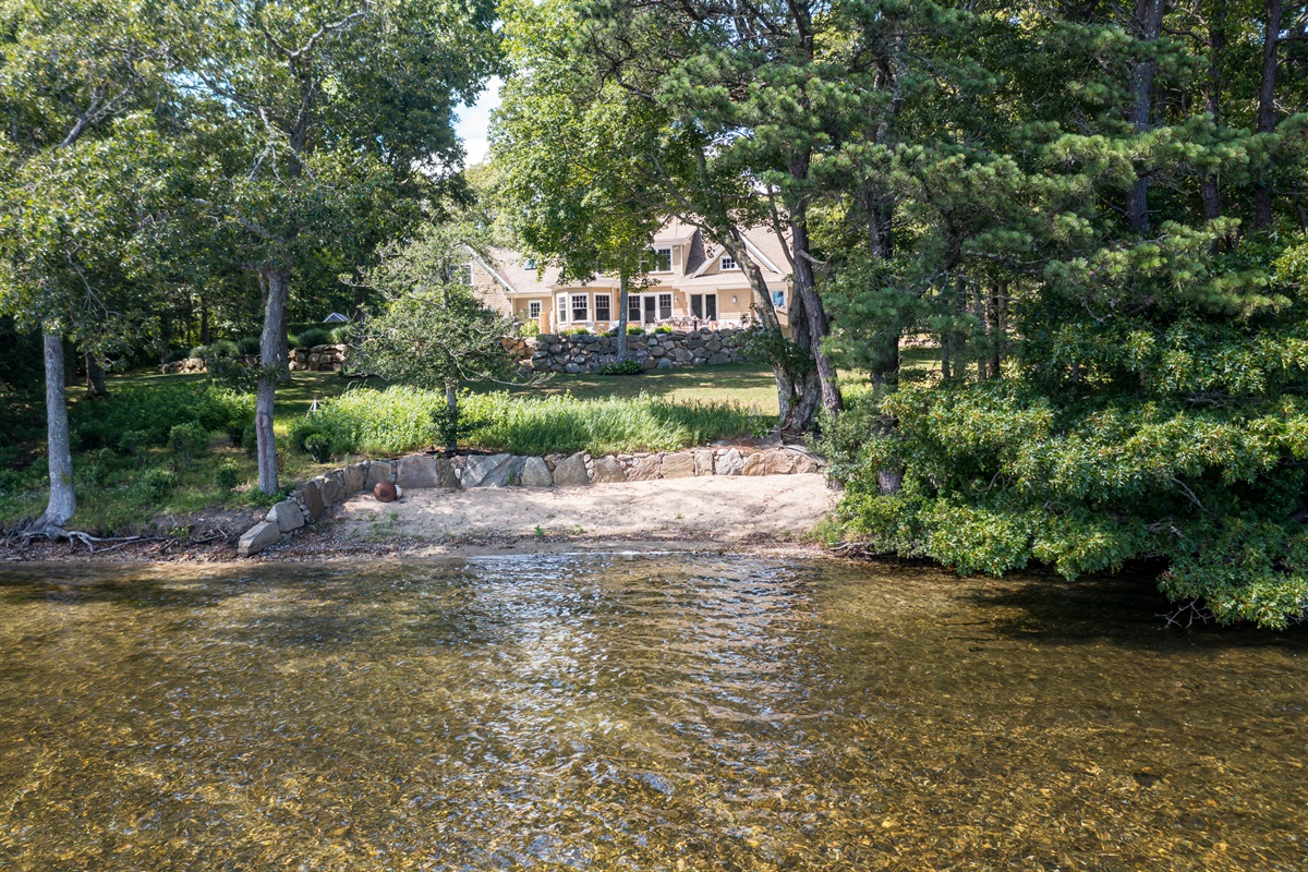 A stunning aerial view of The Wandery—nestled by the lake and surrounded by calm.