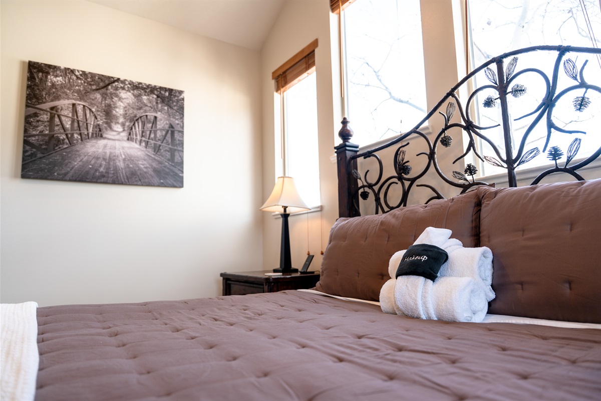 Sink into plush bedding designed for ultimate relaxation.