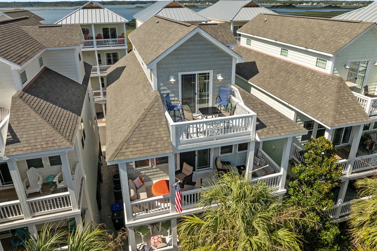 Aerial of ocean facing balconies