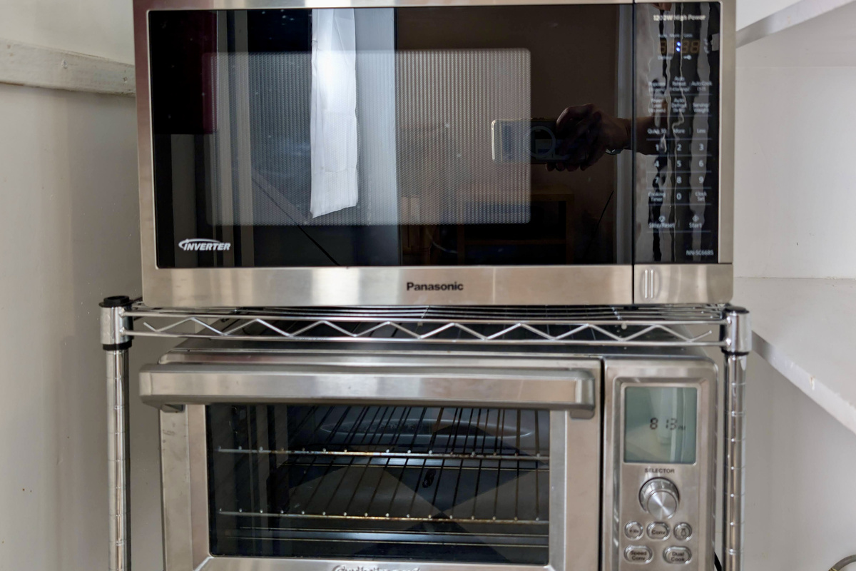 Enjoy the convenience of both a microwave and toaster oven, perfect for quick breakfasts, easy snacks, or reheating leftovers after a day of exploring.