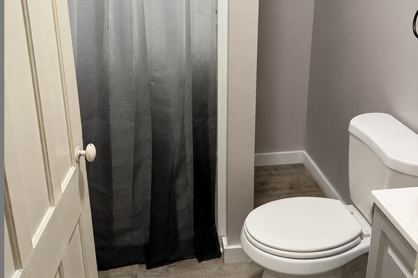 Bathroom with shower. 