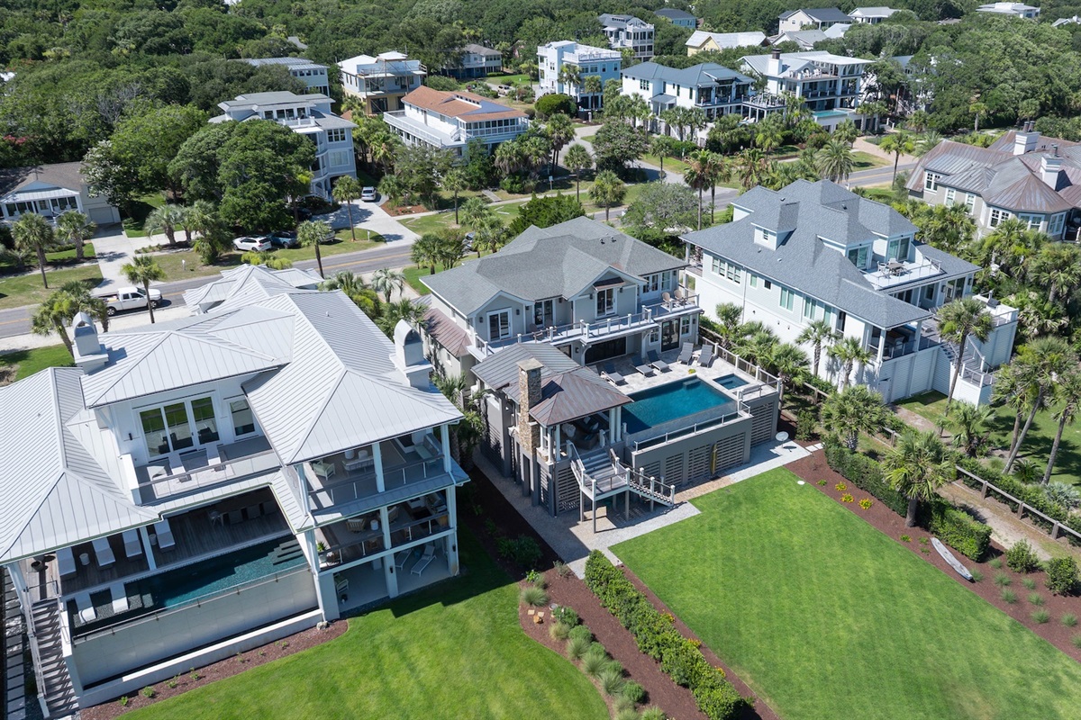 Aerial View | Beach Shelter | 3708 Palm Blvd | Isle of Palms, SC | IOP Escapes