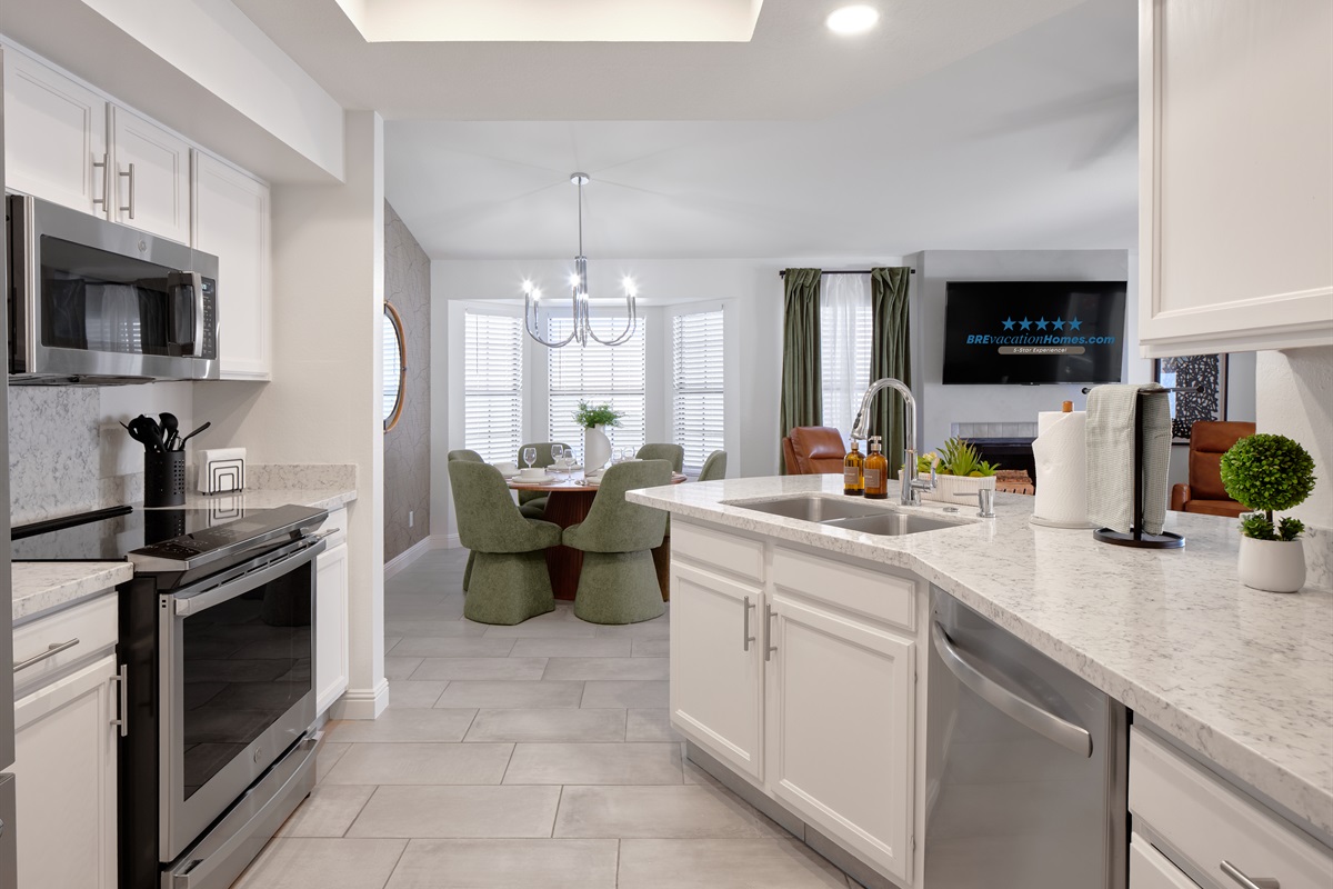 Kitchen Opens to Dining + Family Room 2