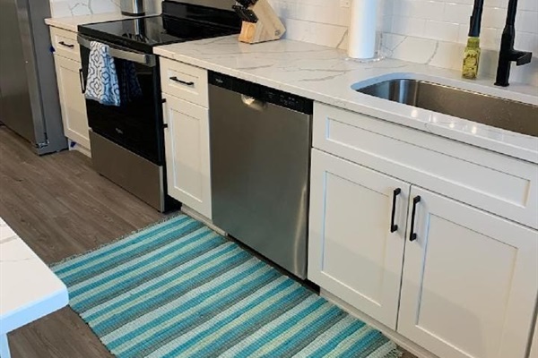 Stainless-steel appliances.