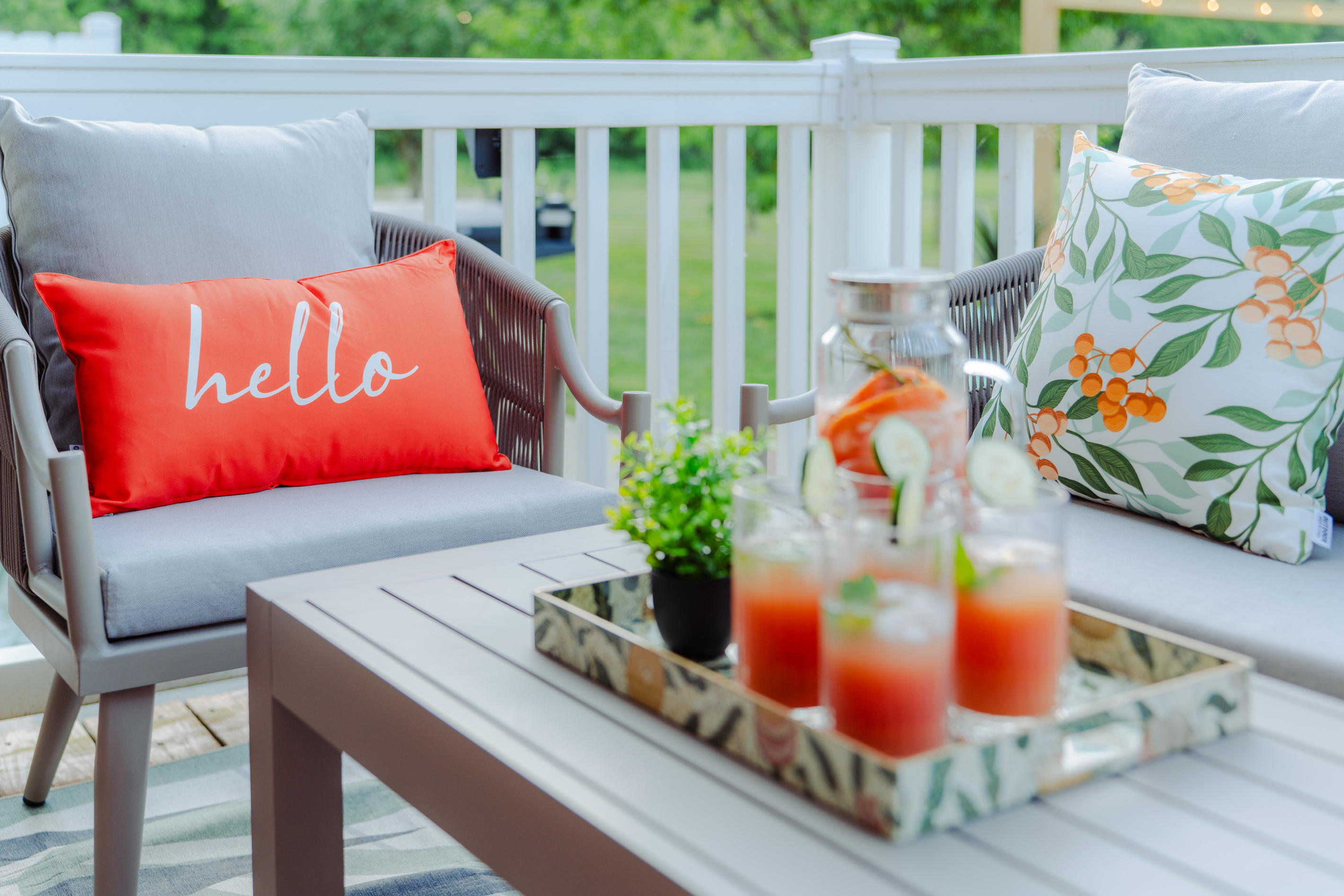 Take in the sights and sounds of nature from this welcoming porch