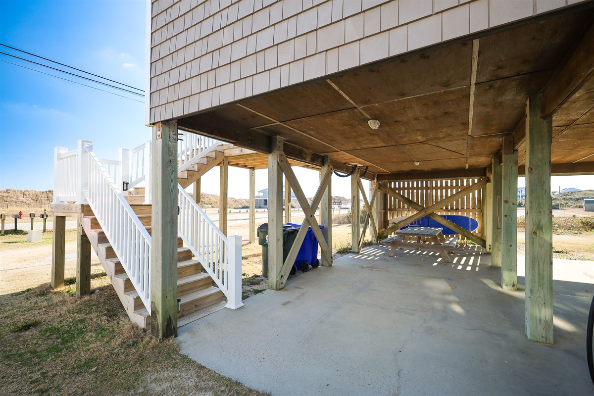 Covered parking for 3 vehicles