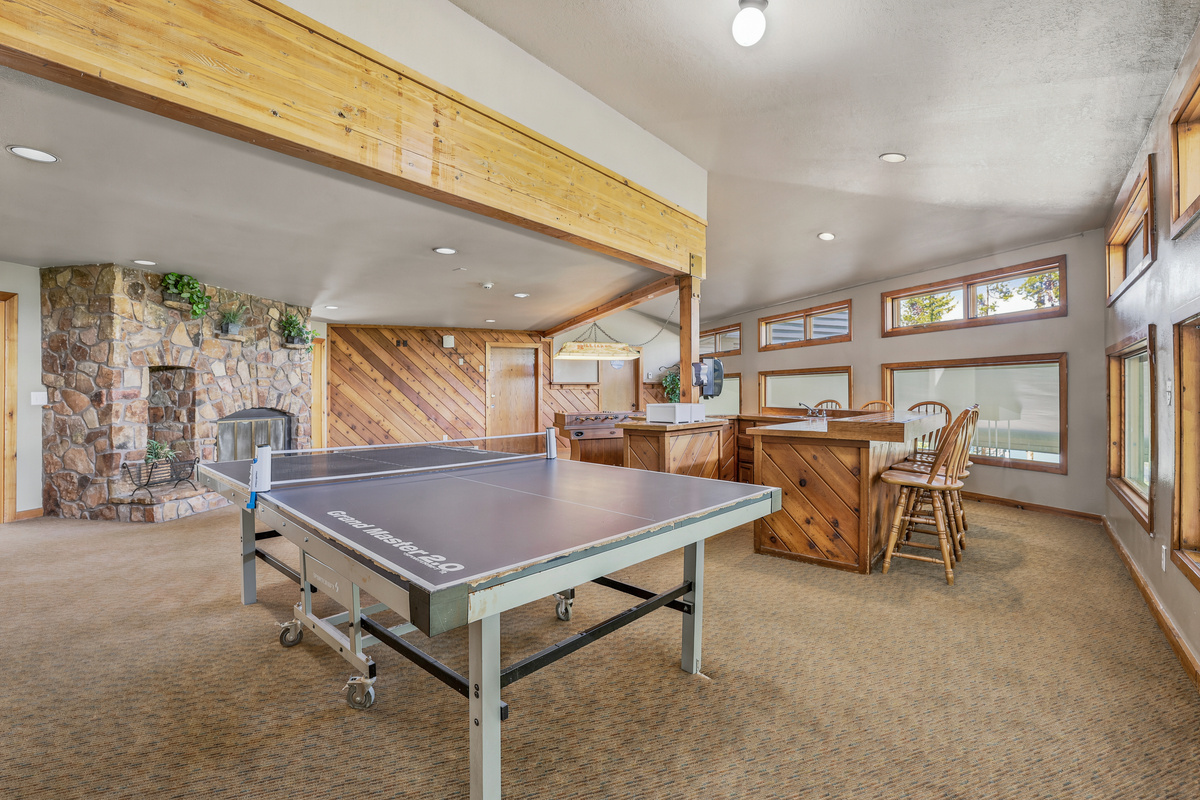 Ping pong in common lounge space