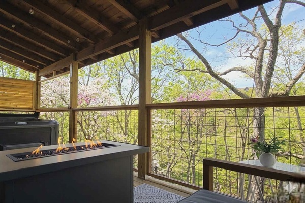 Enjoy the fire surrounded by trees