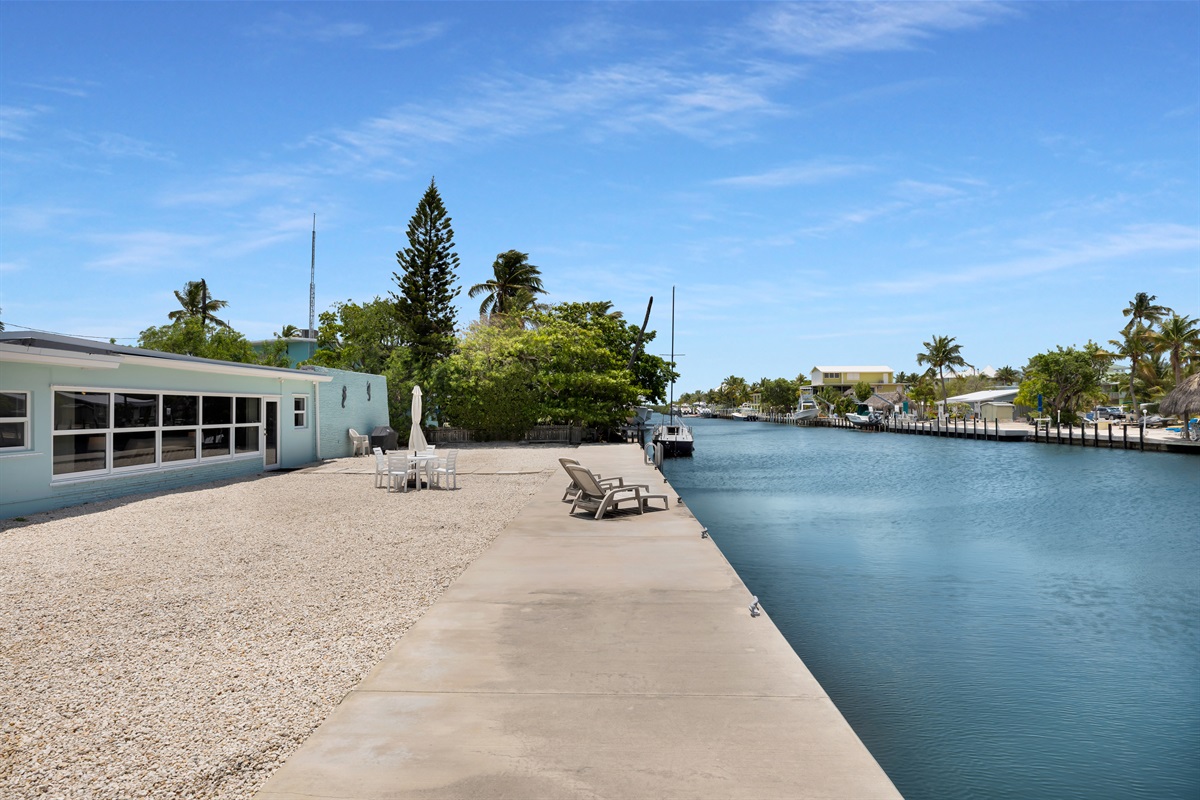 120' dock on wide and deep canal