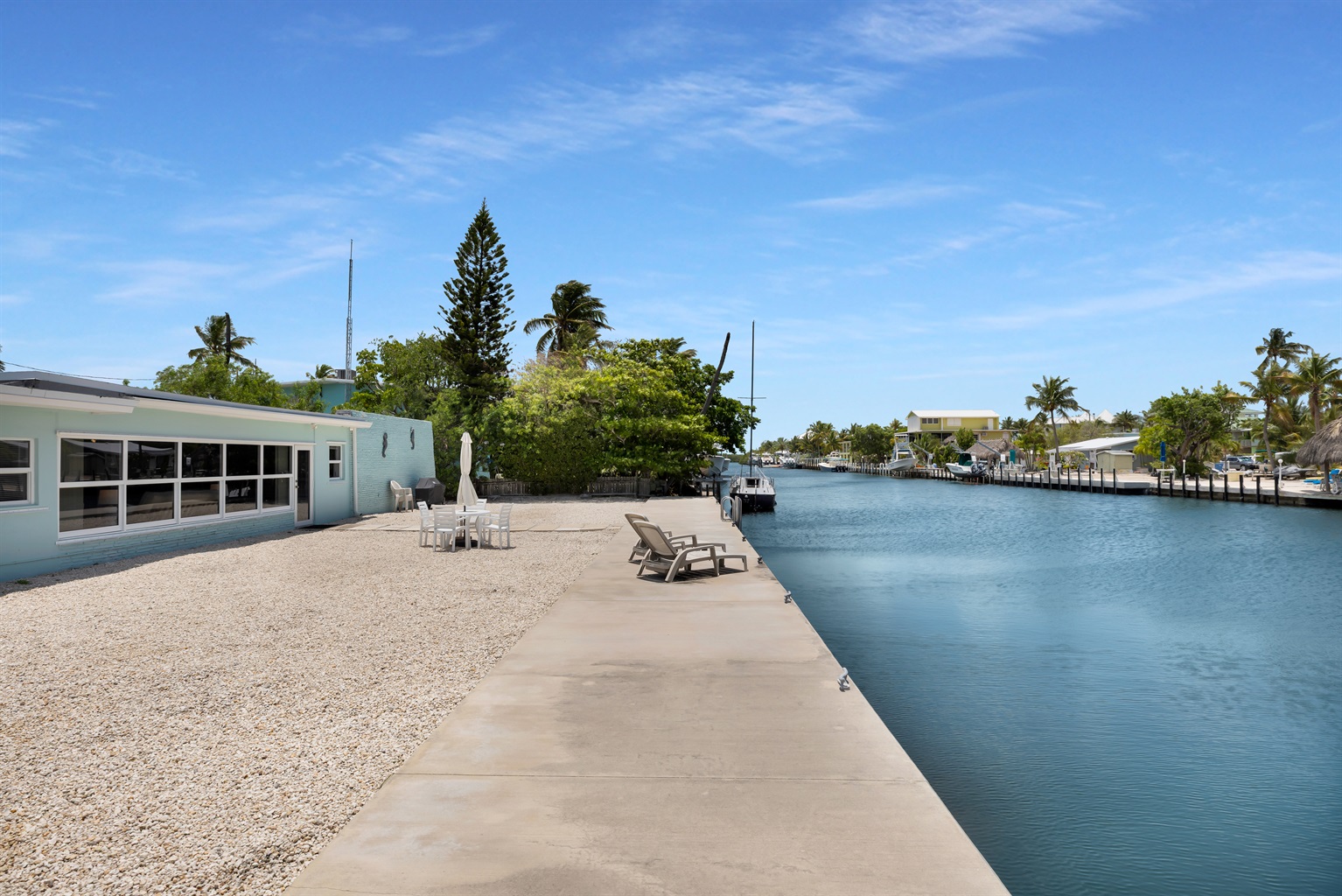 120' dock on wide and deep canal