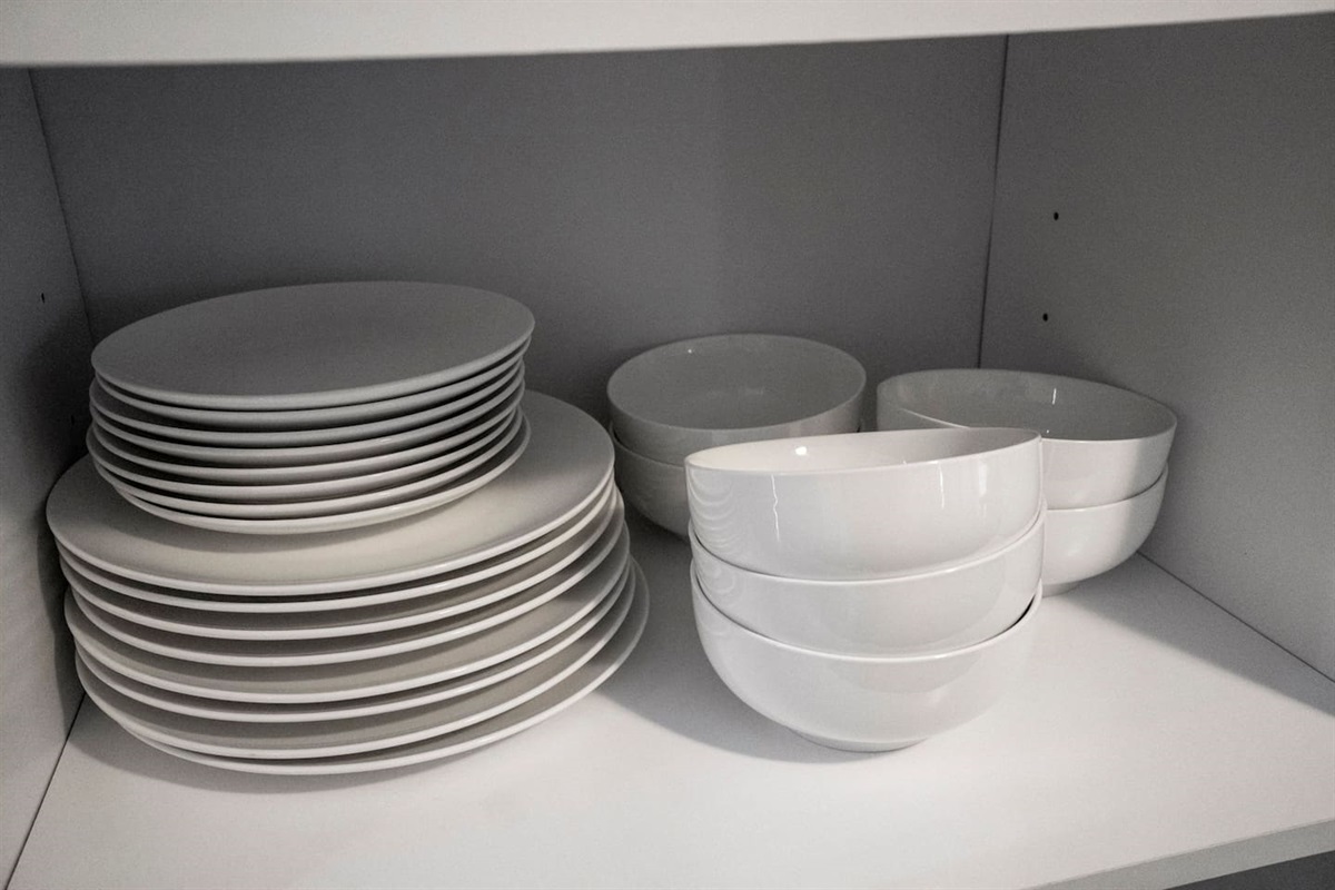 Complete dinnerware set available for guests to use, making mealtime easy and enjoyable during your stay.