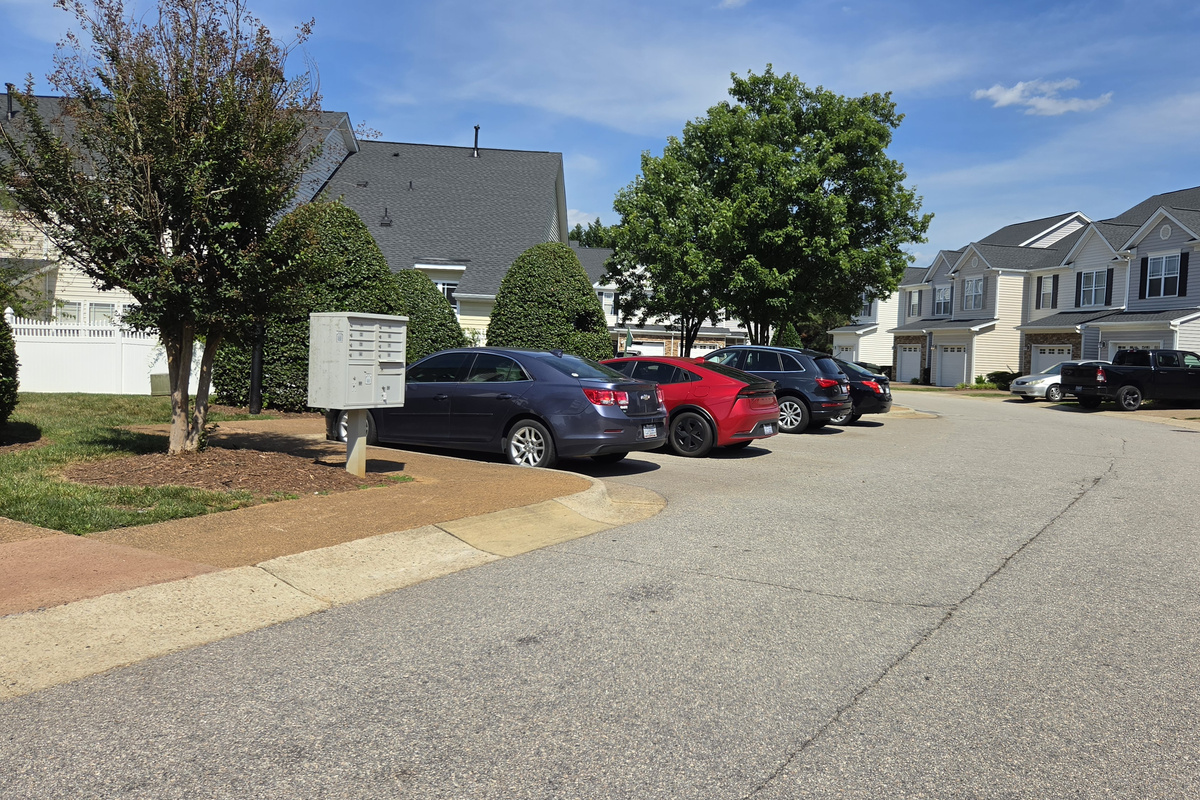 Overflow parking across the house