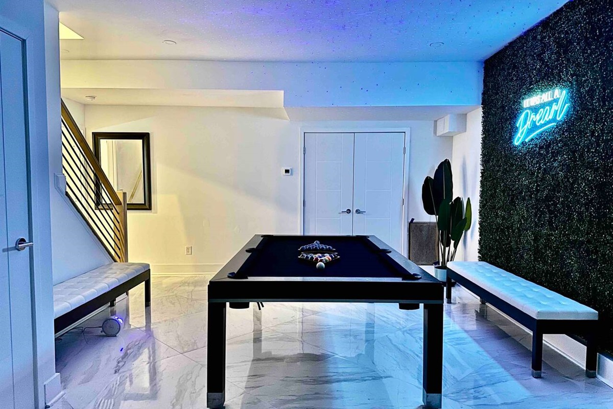 LED lights to accentuate the game room aesthetic and set the mood!