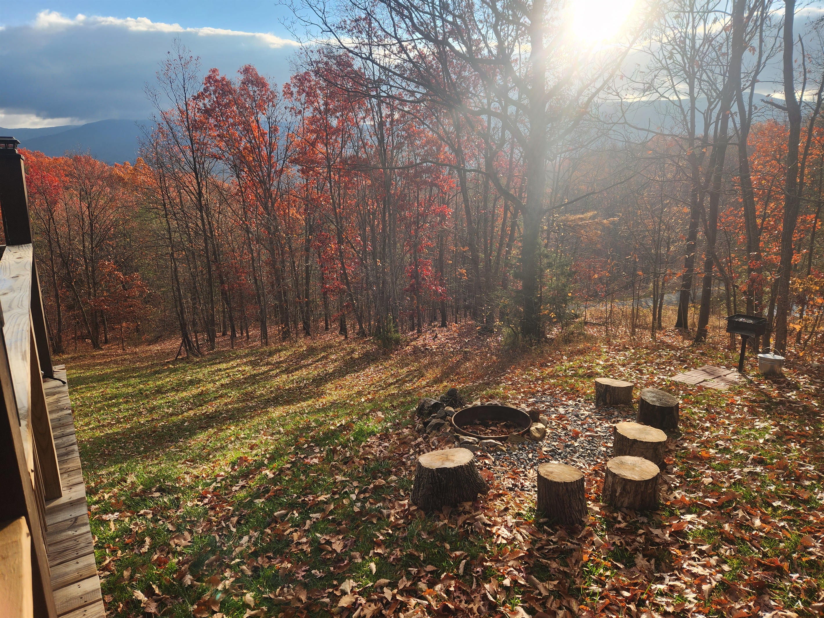 Unwind around the fire pit and soak in the beautiful mountain views, all surrounded by peaceful, serene nature.