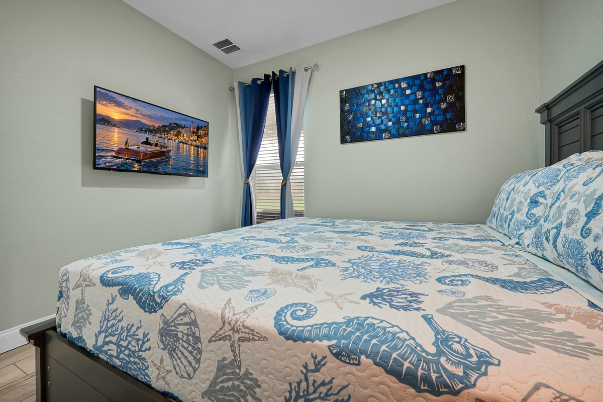 Downstairs King bedroom with TV