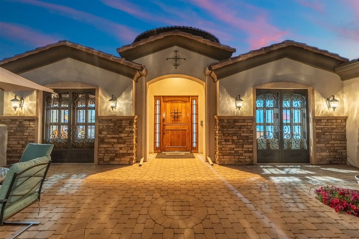 Arrive in style—where warm lighting and elegant design greet you every time.