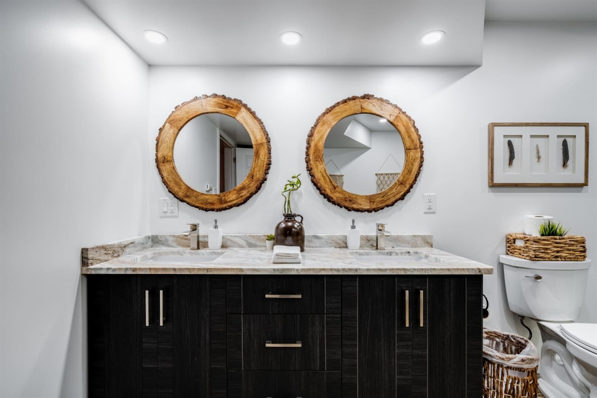 Lower Level full Bathroom with Double Vanity