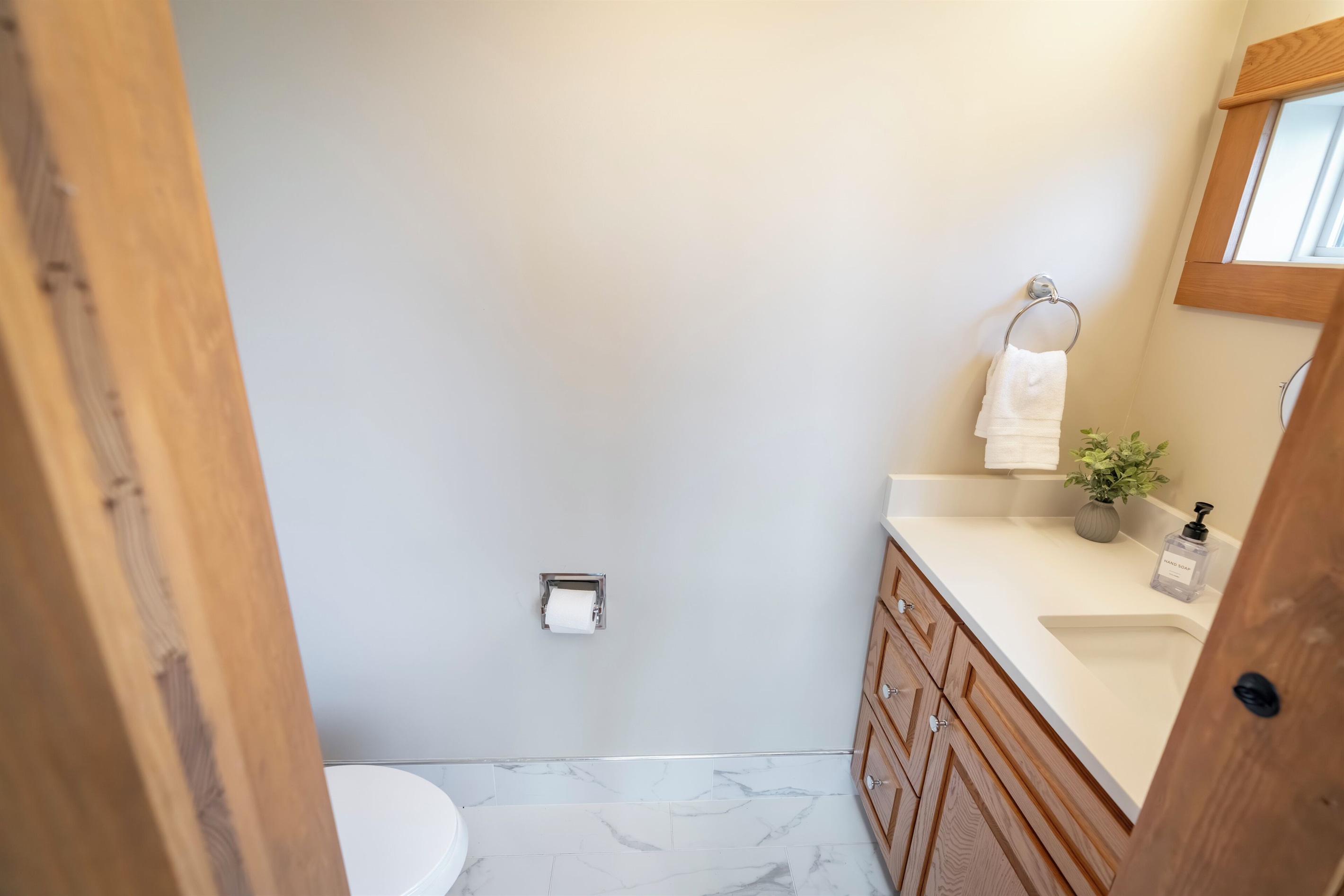 Half bath attached to office
