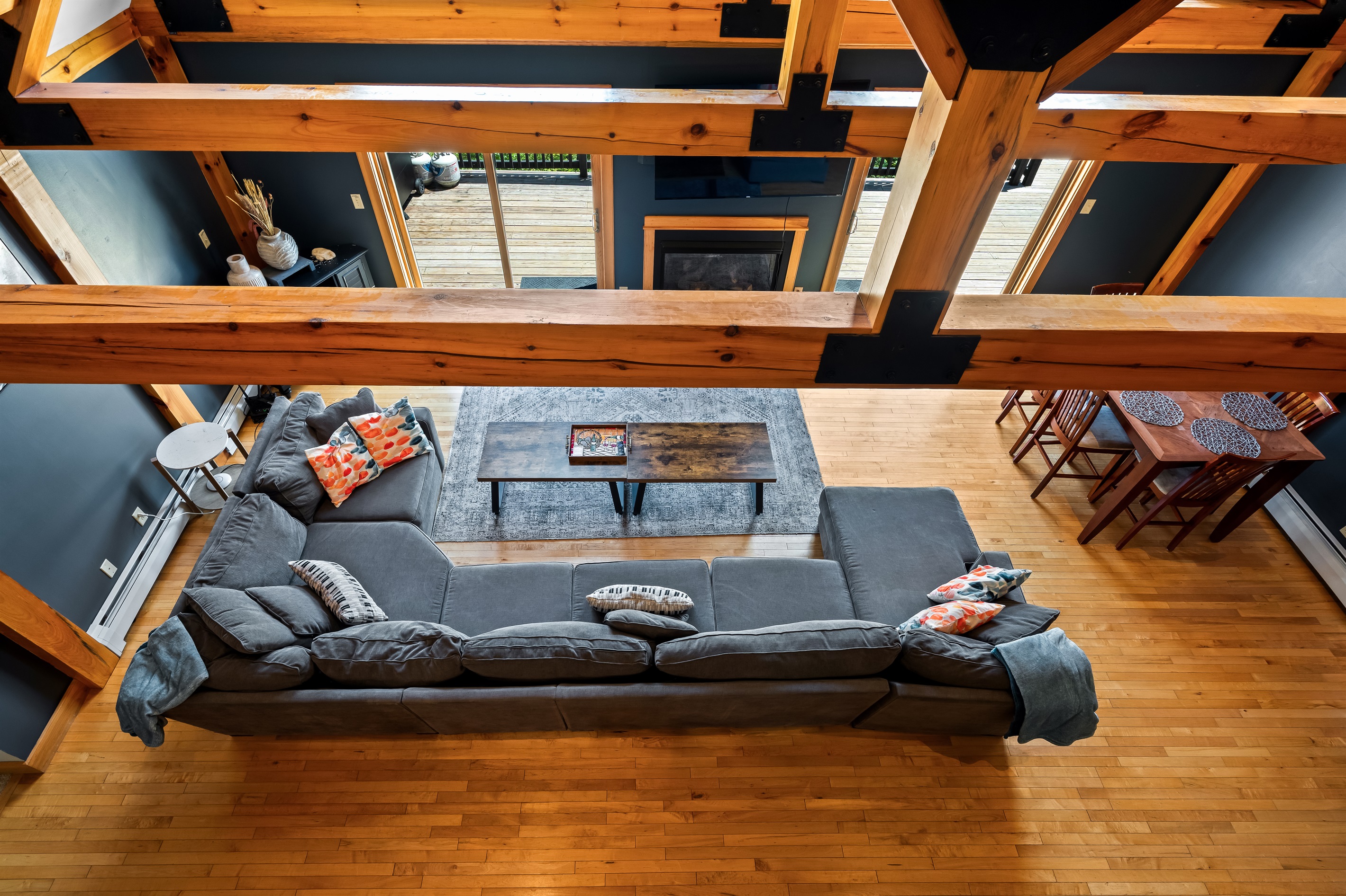 Spread out in the vaulted living room where everyone can gather comfortably without feeling crowded and enjoy the gorgeous views.