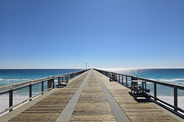 Navarre Beach fishing pier is the longest pier in The Gulf. Spotting sea turtles, rays, sharks, and dolphins is a family favorite!