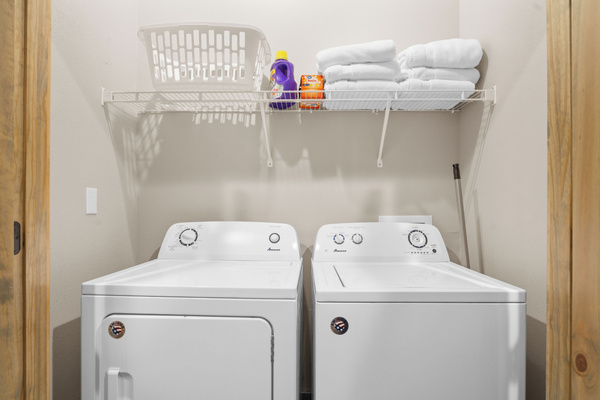 Lower level laundry closet.